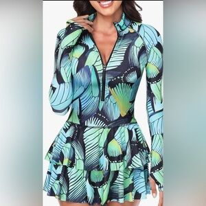UNIQUEBELLA Rash Guard for Women, 1 Piece Modest Swimsuit